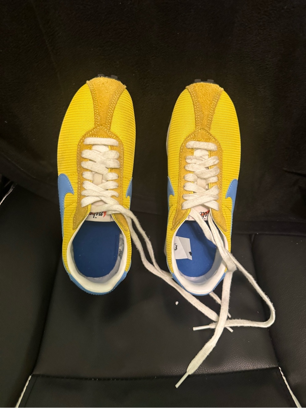 Nike Yellow and Blue Women's Cortez Sneakers